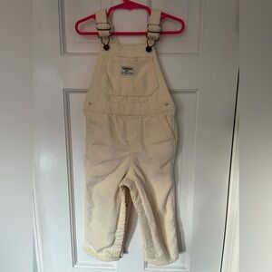 Oshkosh corduroy cream/off white overalls, 24 months